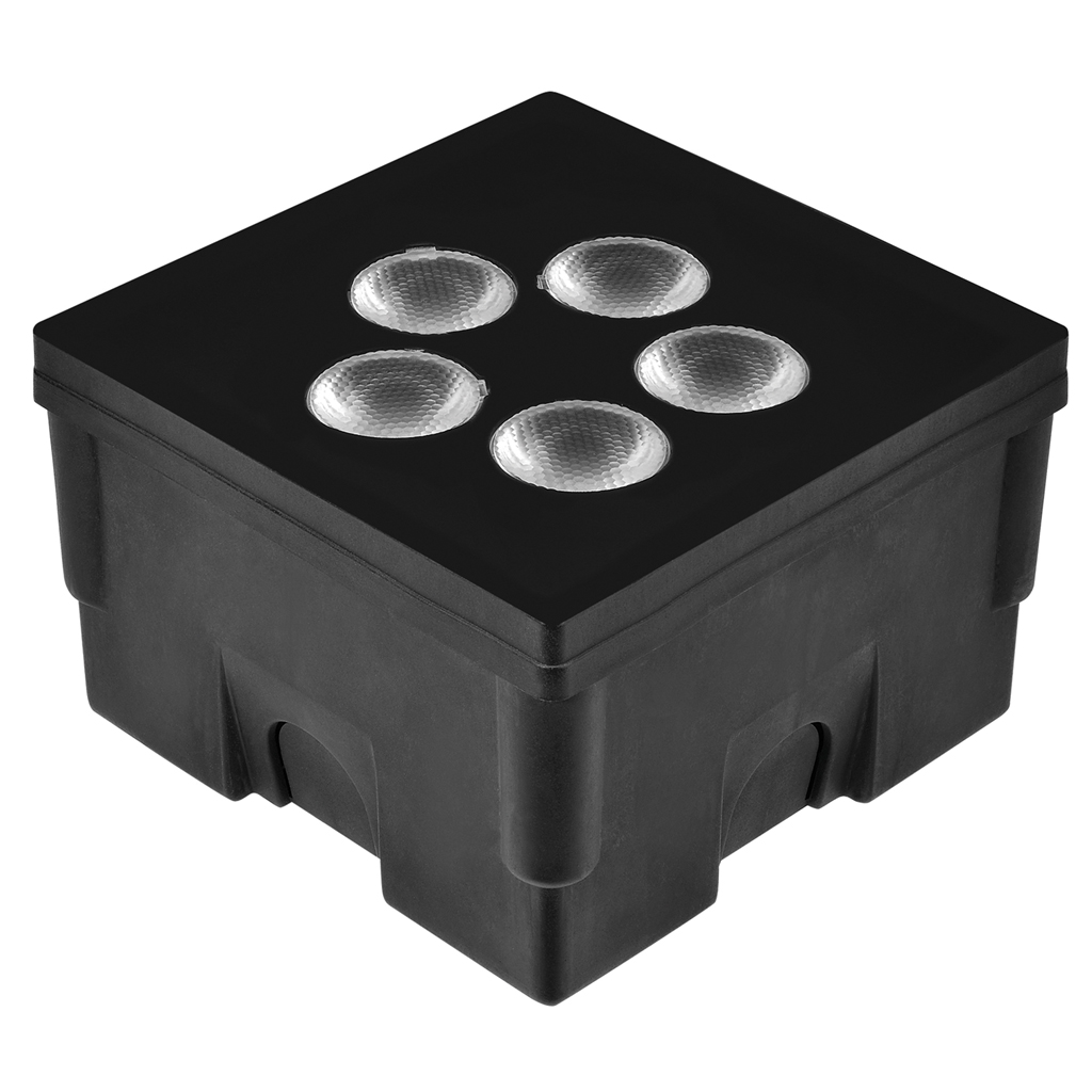 Χωνευτό Φωτιστικό Εδάφους Hydrofloor Vetro Medium Square Led Black 8W 10° 3000K 230V