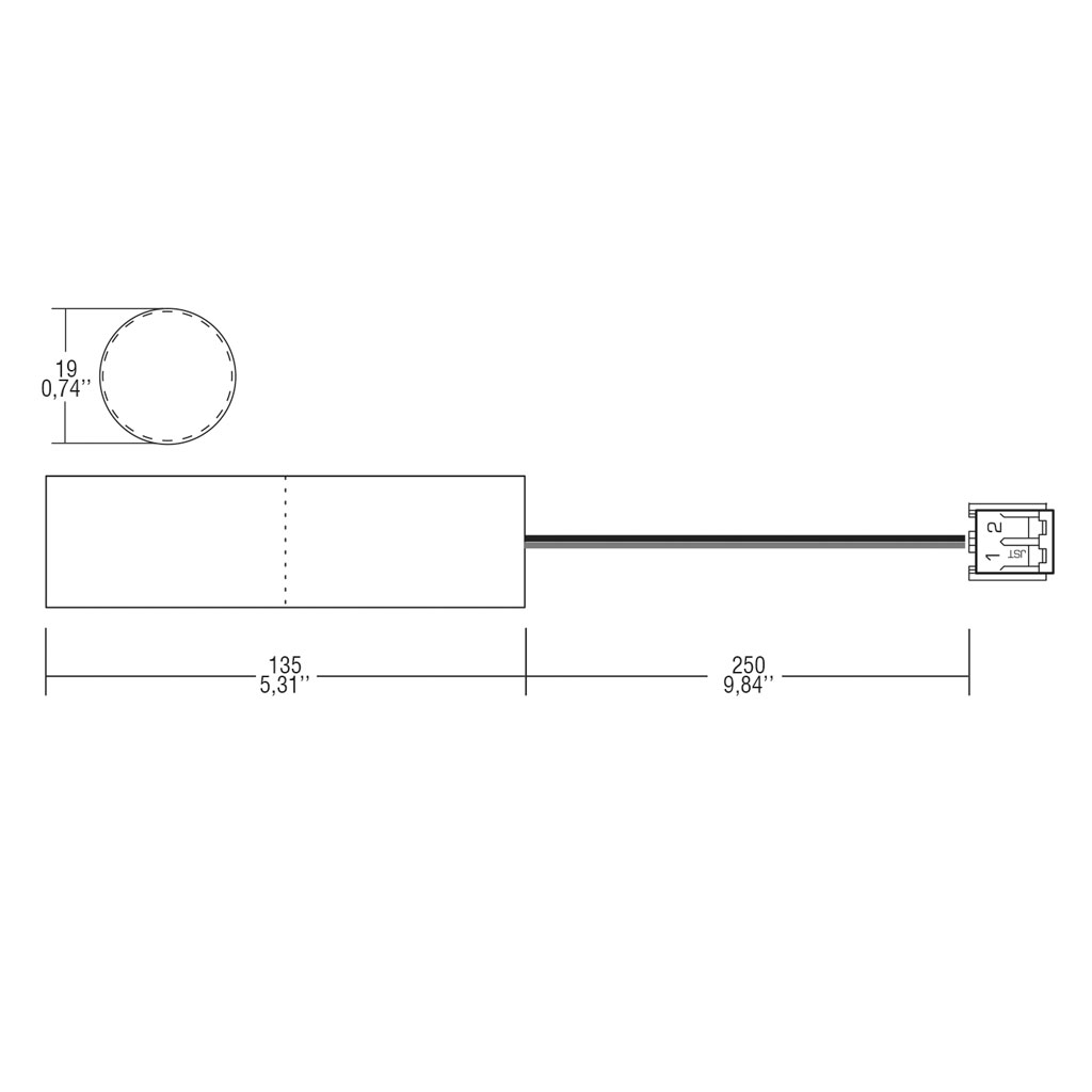 Μπαταρία 3.2V,3A,1 Ώρας Λειτουργίας, Για Μετατροπέα Φωτιστικού Ασφαλείας,l13.5d1.9cm, LiFePO4
