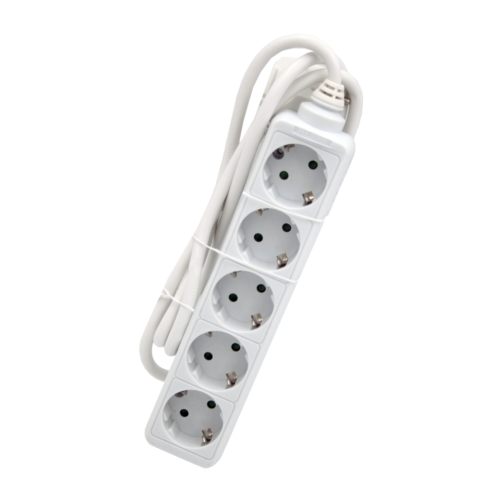Πολύμπριζο 5 Σούκο,Ασφάλεια Παίδων,3x1.5mm2 1.5m,Λευκό,Electropack,PVC με κρέμαση, Γερμανικών Προδια