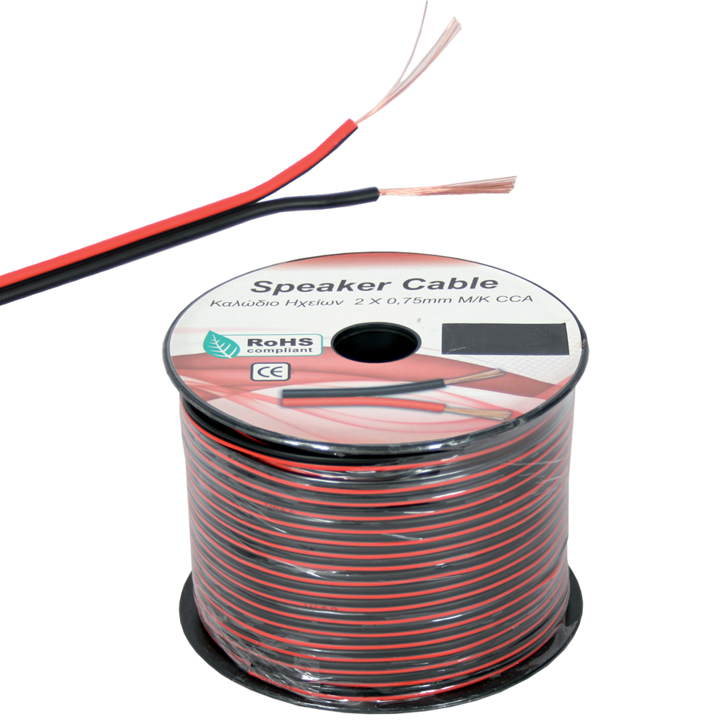 SPEAKER CABLE RED-BLACK 2x1mm