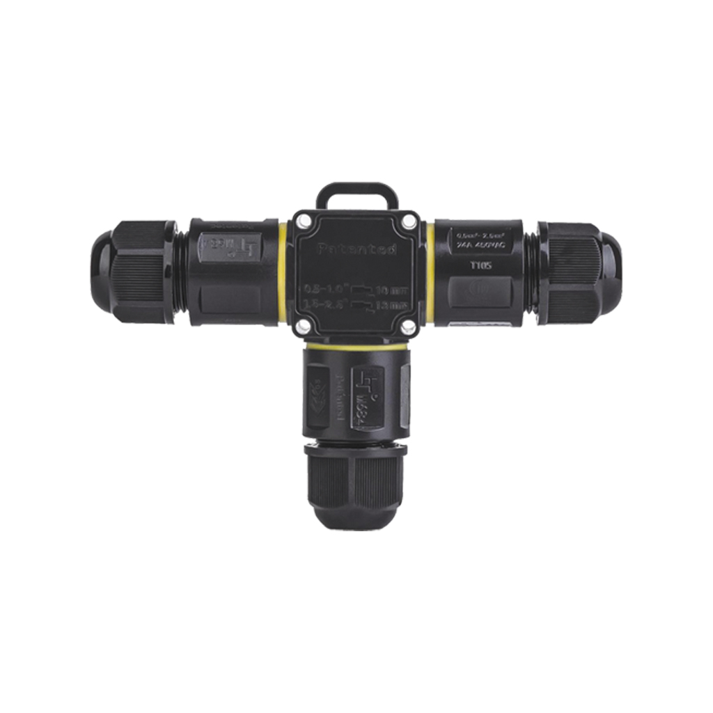 Στεγανός Σύνδεσμος T 3x0.5-2.5mm2 IP68 24A M20 Πιστοποίηση ENEC Με Κλέμμα Ταχείας Σύνδεσης