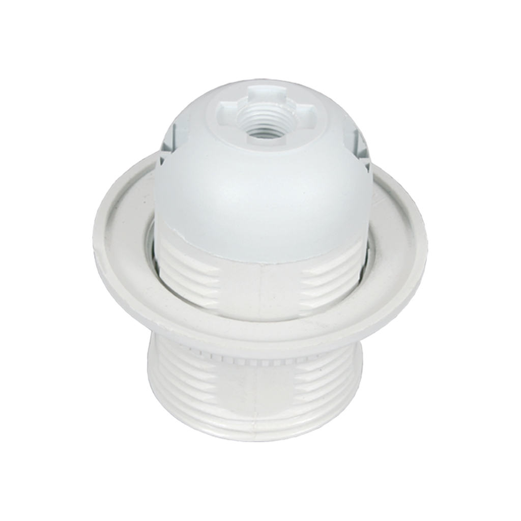 THERMOPLASTIC LAMPHOLDER with thread metal WHITE