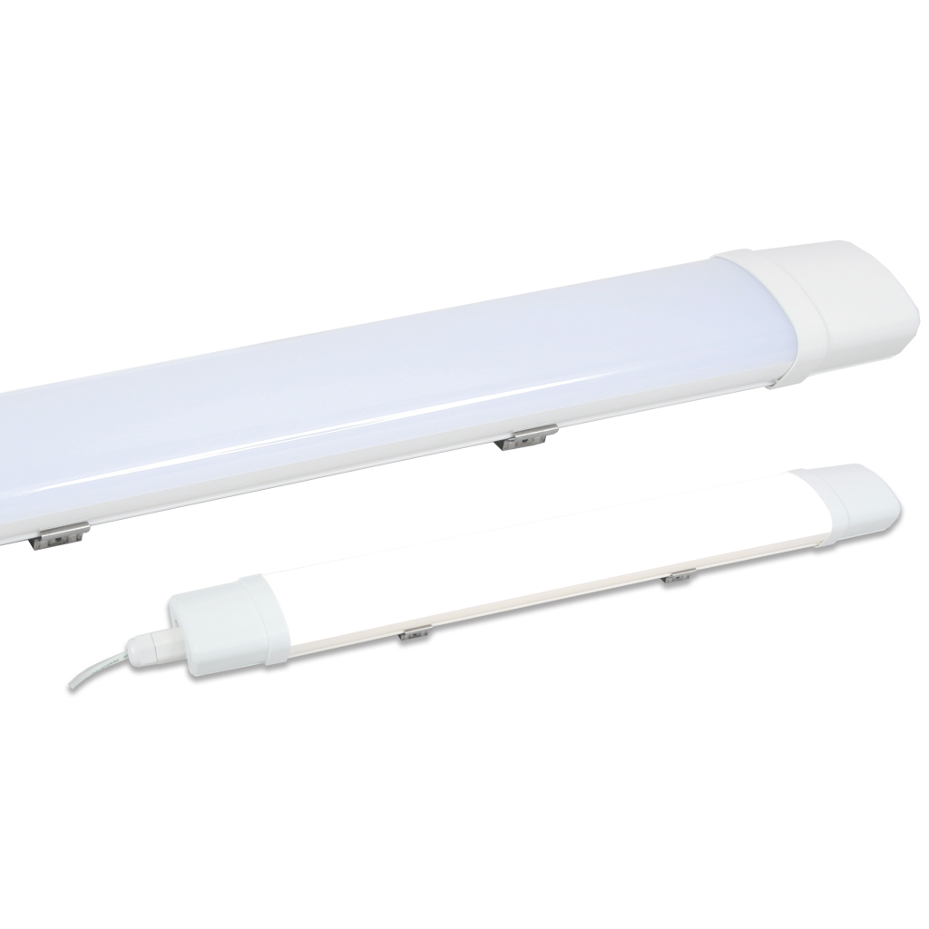 Φωτιστικό Led Triproof Λευκό 30W 4000K 60cm IP65 Μονός Στυπιοθλίπτης IK08,Inox Clips@@