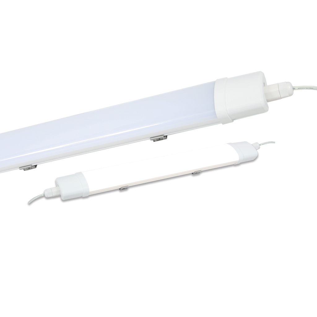 Φωτιστικό Led Triproof Λευκό 70W 4000K 150cm IP65 Διπλός Στυπιοθλίπτης IK08,Inox Clips@