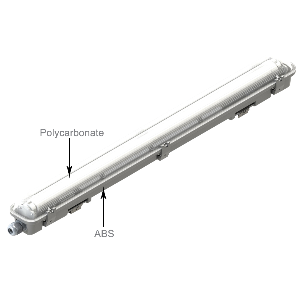 Στεγανό Φωτιστικό 1x150cm T8 LED IP65,ABS base+PC,1xPG9,230V@
