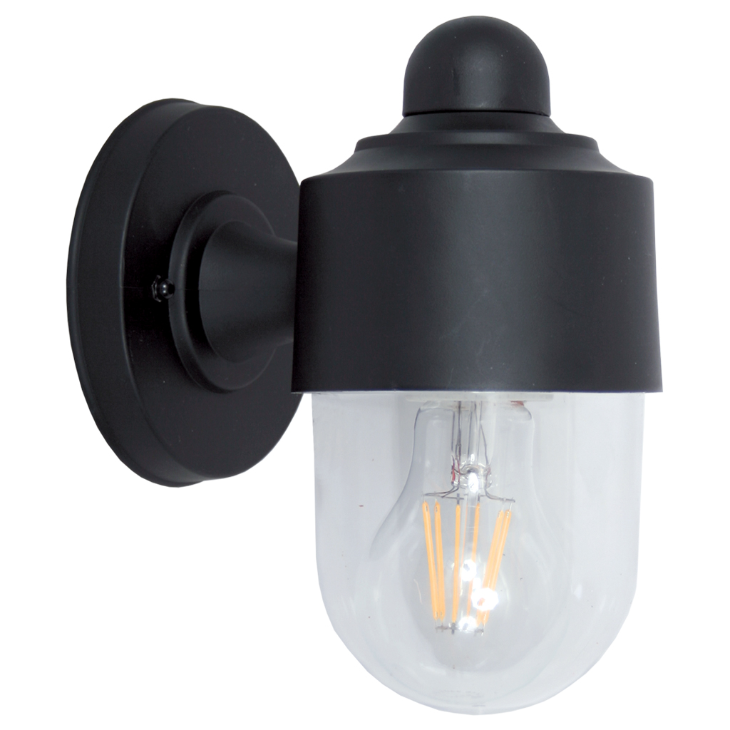 Επίτοιχο Φωτιστικό City Μαύρο IP44 E27 Max 10W