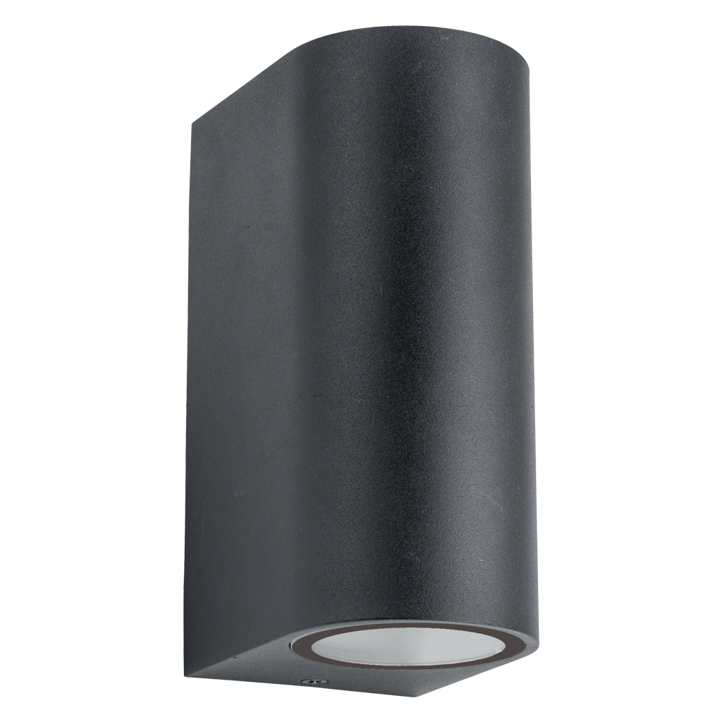 Wall Fitting Hip 2XGU10 Max 2Χ20W IP44 Dark Grey h15w6.8d9.2cm