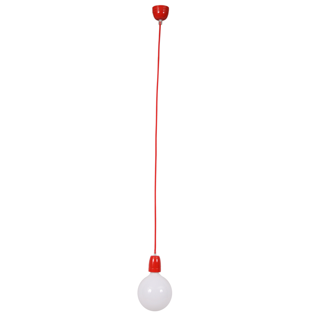 PORCELAIN PENDANT SWING E27 2Χ0.75mm2 1m RED BLISTER PACKING