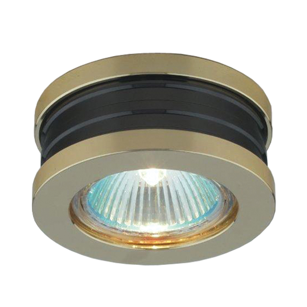 Χωνευτό Φωτιστικό NC1160 BK Χρυσό/Μαύρο GU10 50W 220V h2d7.4cm Κοπή 6cm