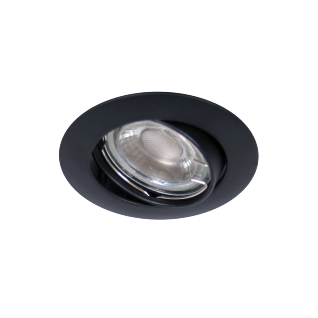 Recessed Adjustable Downlight Rol 2 GU10 Black Mat(Sandy Φ83ΧH22mm