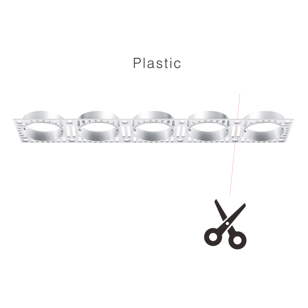 Trimless 5πλό Πλαίσιο Tera Λευκό Πλαστικό l30w6cm (για 6W Φωτιστικό)