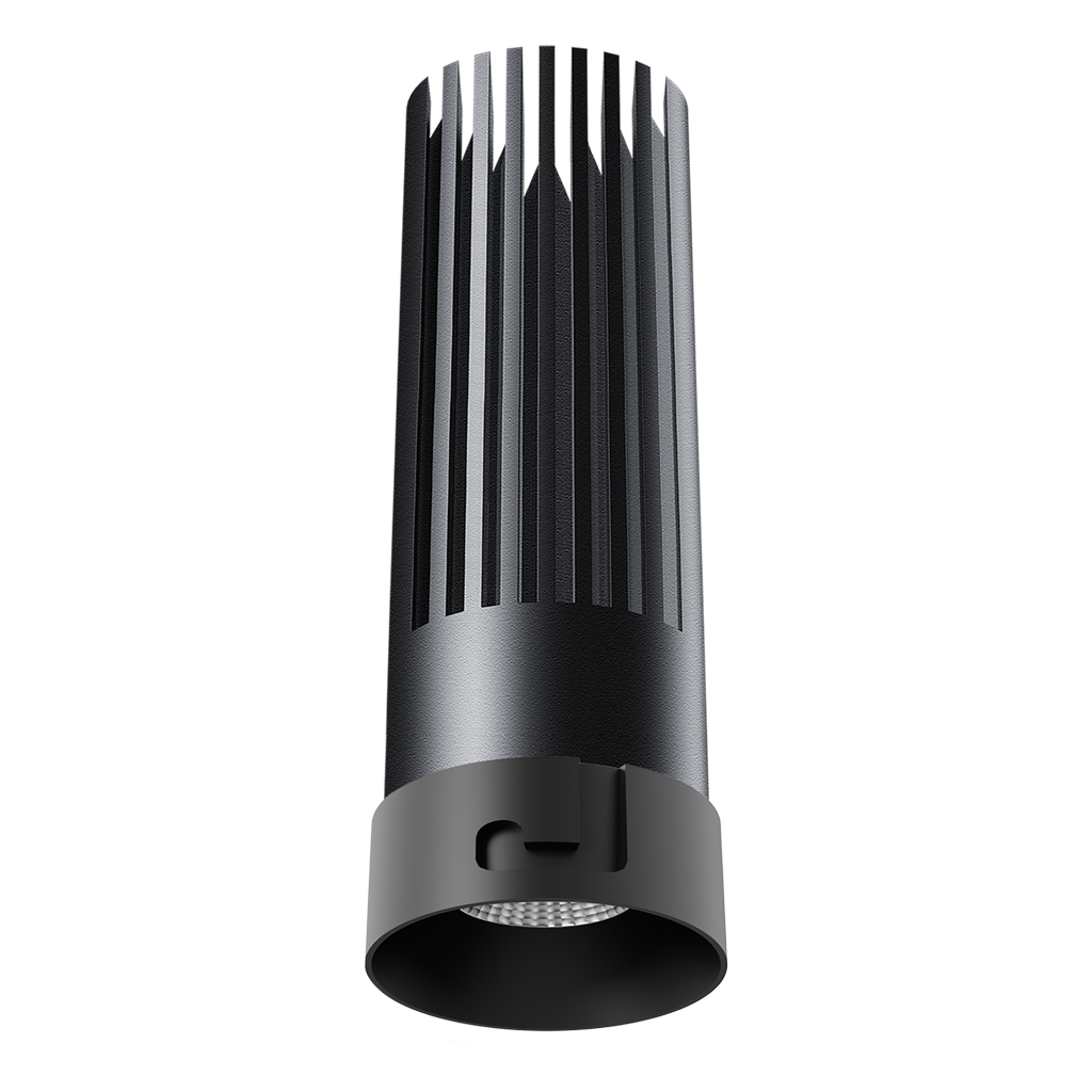 Χωνευτό Φωτιστικό Tera Μαύρο 10W 3000K 36° CRI>90 250mA 36V  d3*h9cm Bridgelux Chip 5έτη εγγύηση