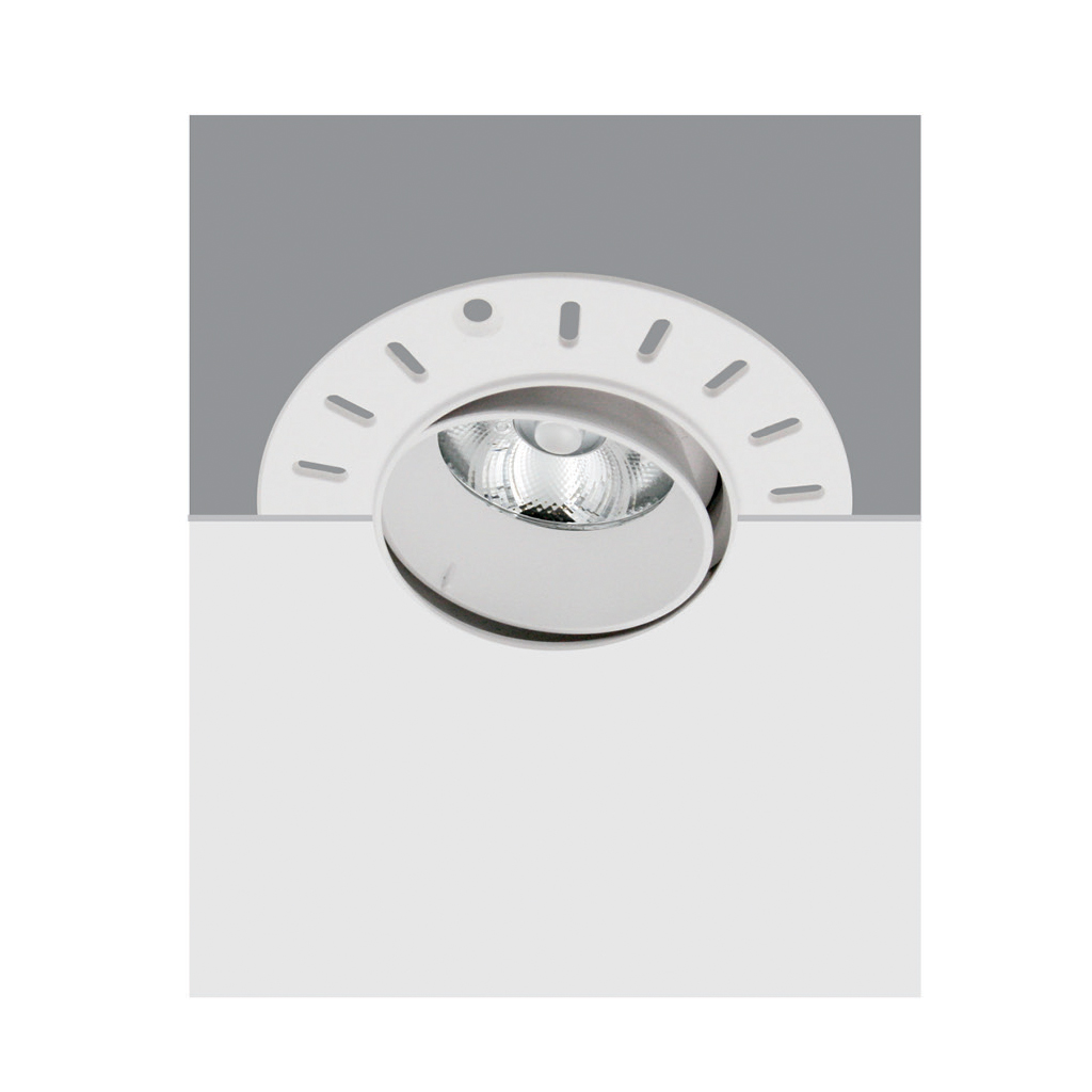 Χωνευτό Κινητό Φωτιστικό Nula Trimless GU10 Max10W Λευκό  PC Φ96x30mm κοπή 75mm Seaside class