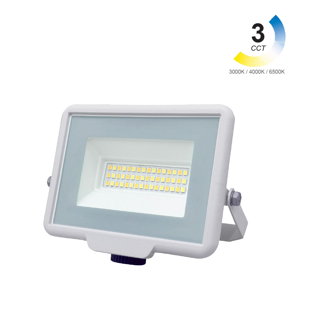 Προβολέας  Band  Led 20W 3CCT 3000-4000-6000K IP65 Λευκός 230V h9.5w12d3.1cm