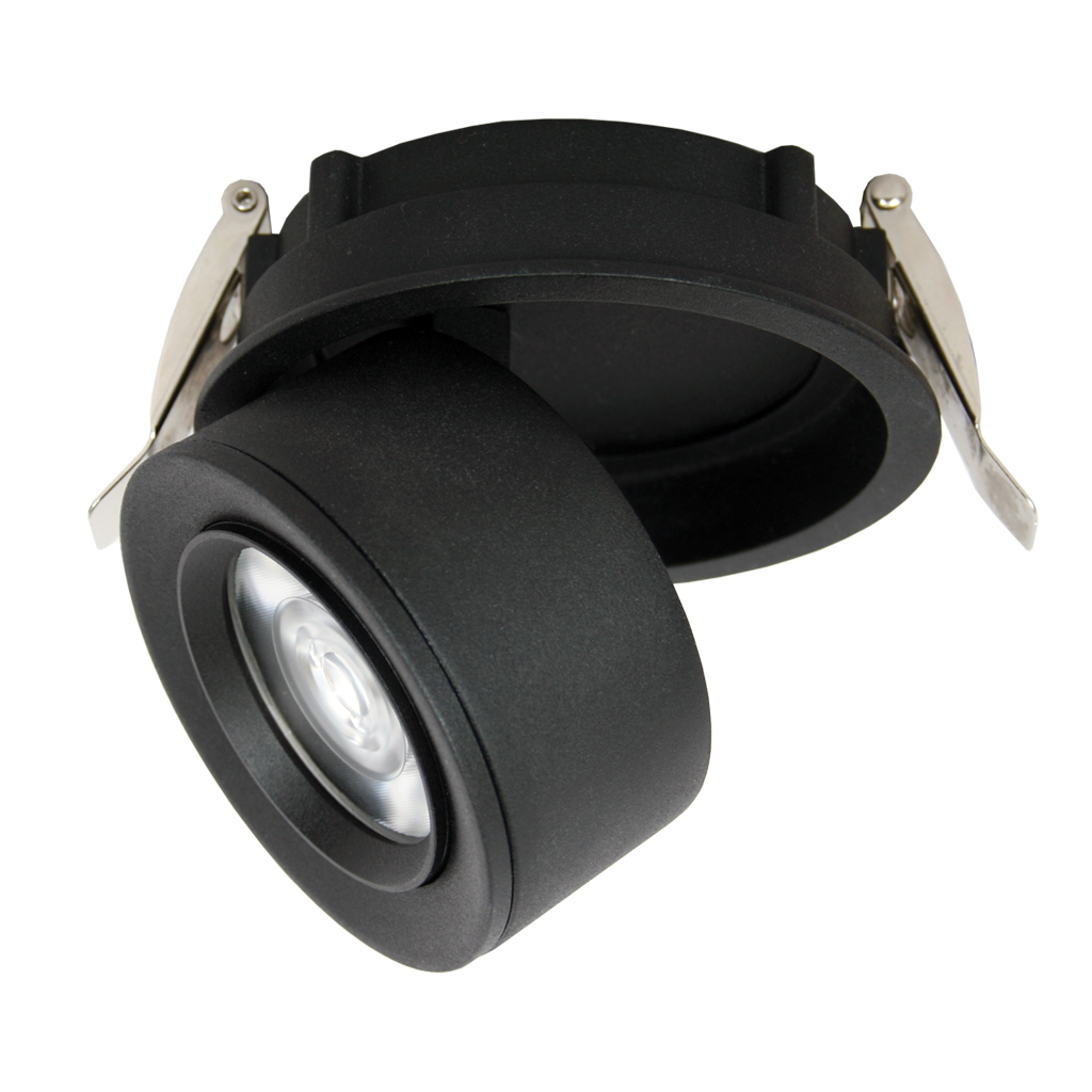 Recessed Rotating Downlight Mira 15W 3000K 15-45° CRI>90 Black 5yrs Warranty 33-35V,135-350mA