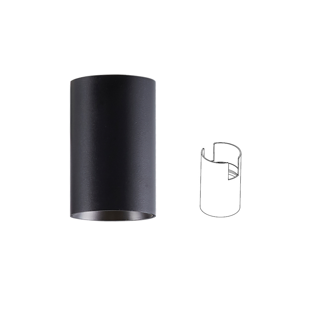 Tube Black (Sandy) Central For Pendant Fitting Mesh- With 2 Slots