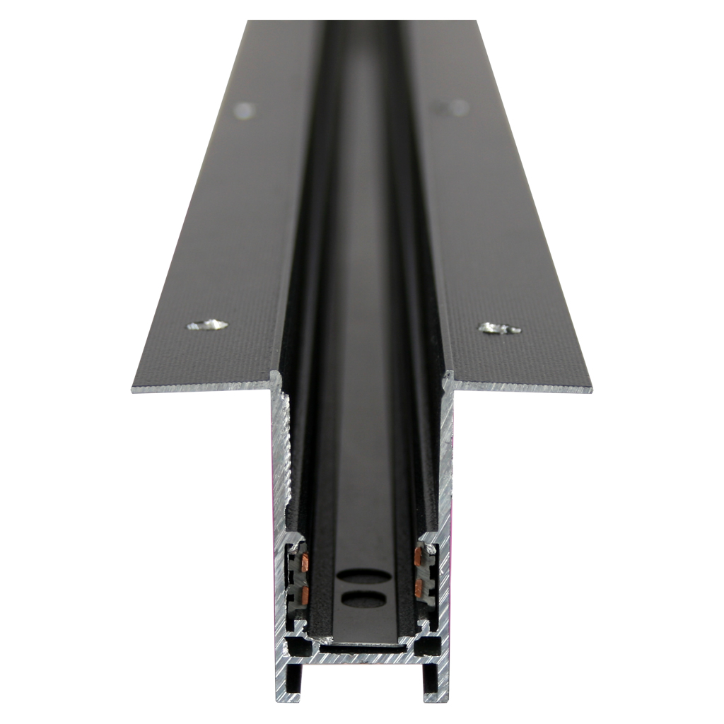 Μαγνητική Ράγα Χωνευτή Trimless New 1m Μαύρη 52.25x68mm με τάπες