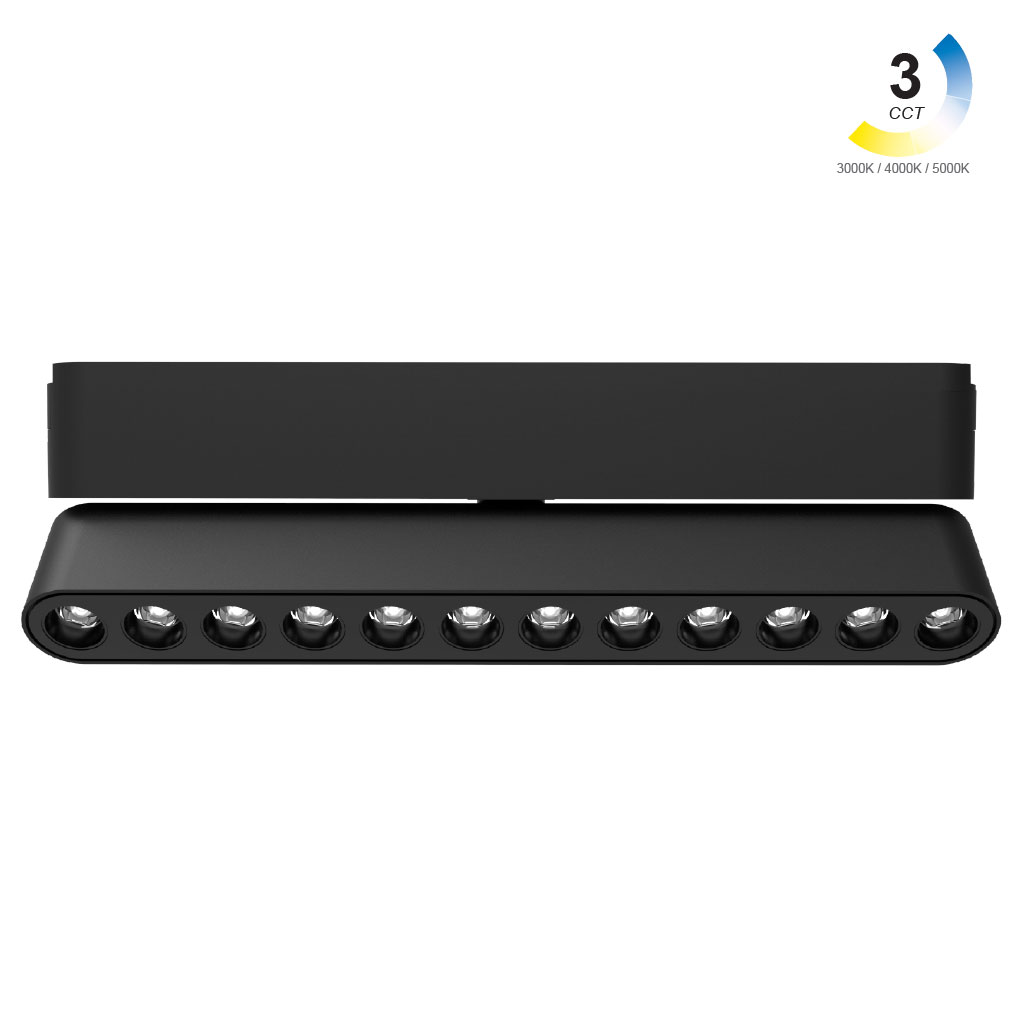 Κινητό Γραμμικό Φωτιστικό Varrio 8 Μαύρο12W CCT3 3000-4000-5000K Wifi36°CRI>90 l22.23d2.5h6.45cm,40V