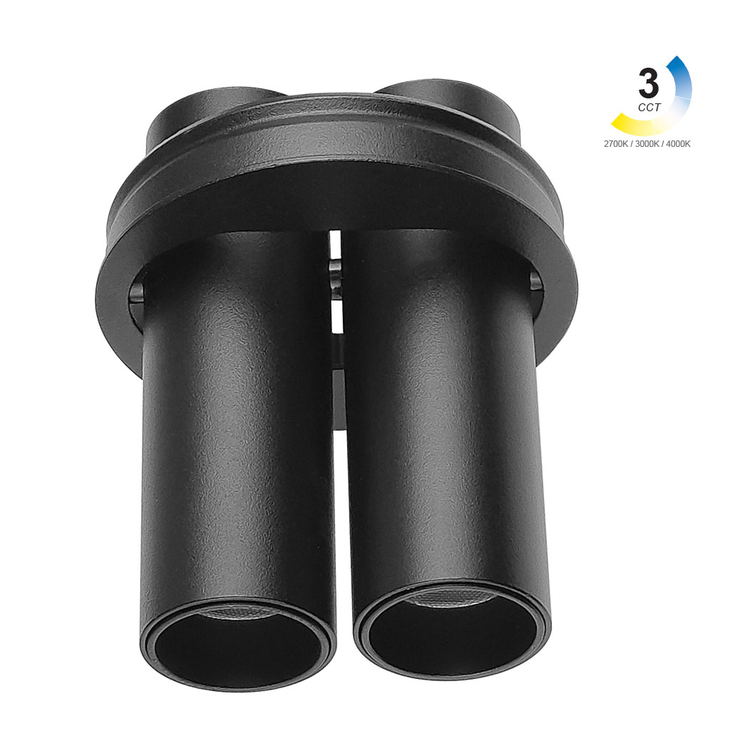 Χωνευτό Φωτιστικό Selbi Μαύρο 2x7W 3CCT 2700-3000-4000K 36° CRI>90 400mA d8.1h10cm Χωρίς Τροφοδοτικό