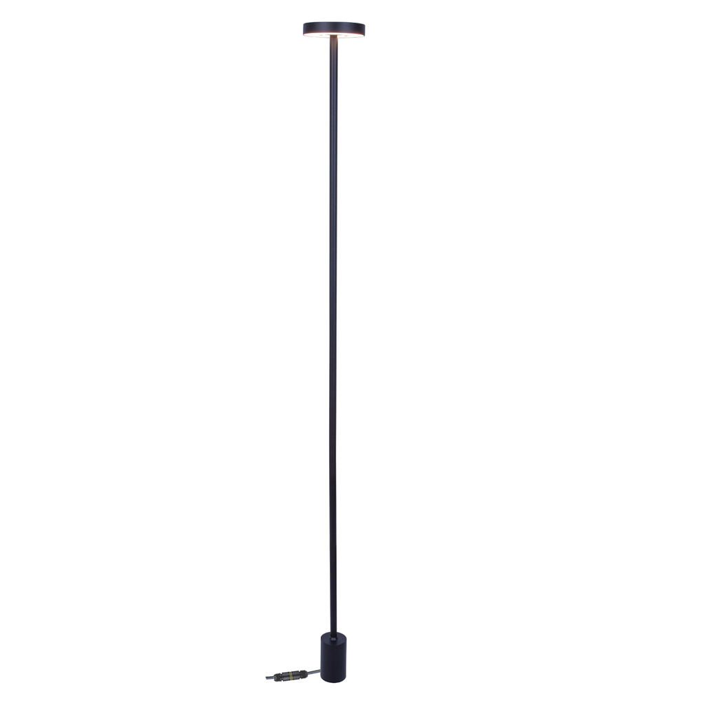 Φωτιστικό Nest Led 12W 3000K Μαύρο IP65  h130cm με καλώδιο 2m H05RN-F 3x1mm2 230V