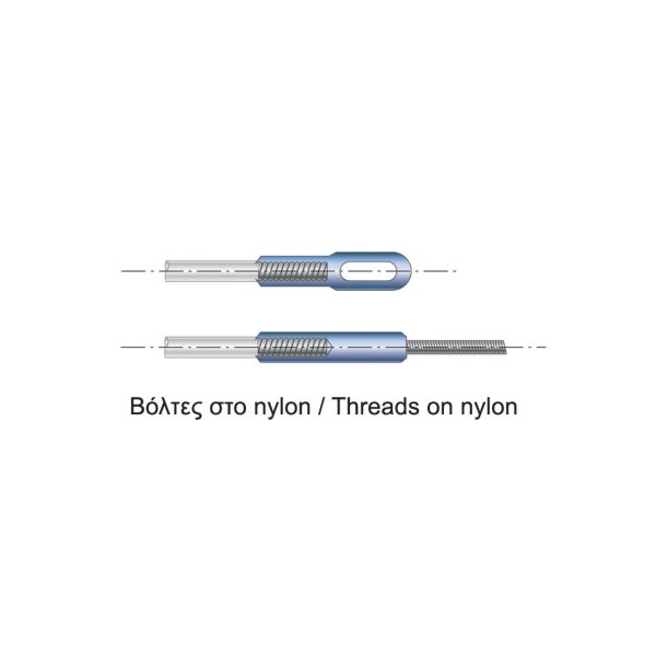 Ατσαλίνα d4mm 15m Ιταλική Nylon Μαύρη Με Αποσπώμενα Εξαρτήματα(Σπιράλ04950&Θηλιά043)Βόλτες σε Nylon - Image 2