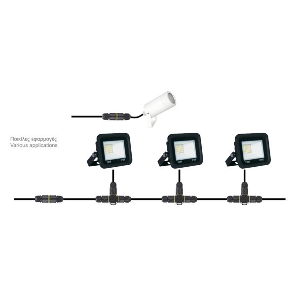 Στεγανός Σύνδεσμος T 3x0.5-2.5mm2 IP68 24A M20 Πιστοποίηση ENEC Με Κλέμμα Ταχείας Σύνδεσης - Image 3