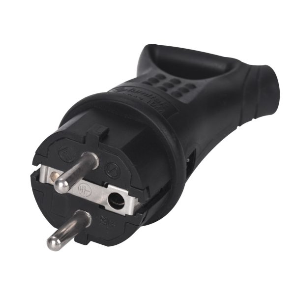 Waterproof Rubber Plug With Handle Black,IP44,16A 250V Intertek Certificate - Image 2