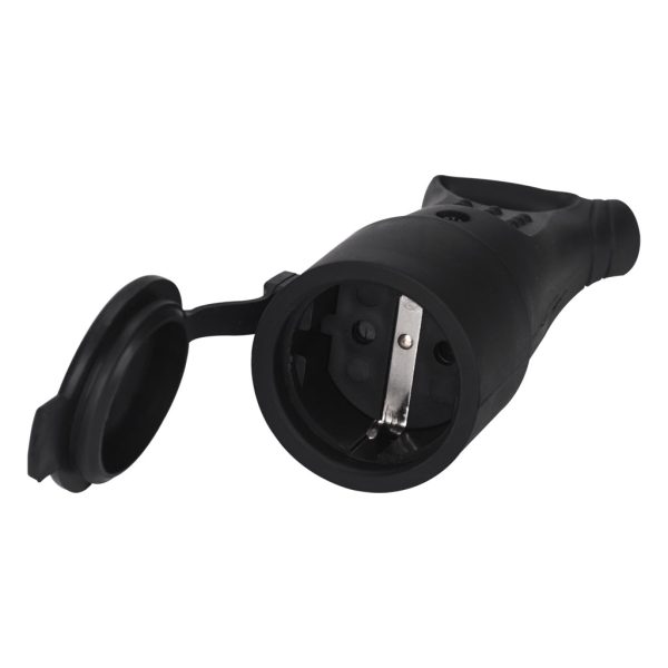 Waterproof Rubber Socket With Handle Black,IP44,16A 250V Intertek Certificate - Image 2