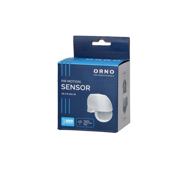 Motion Sensor White Orno 180° IP44 300W Led With Lux&Time Adjustment,Day&Night Operation,Max 12m, 3 Years Warranty - Image 2