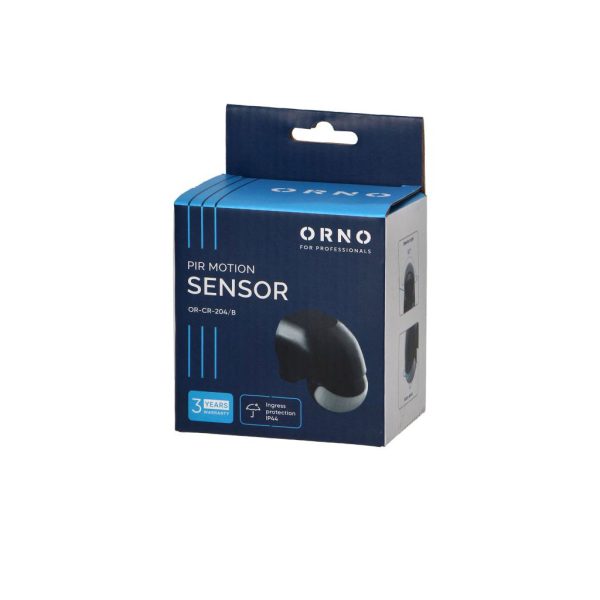 Motion Sensor Black Orno 180° IP44 300W Led With Lux&Time Adjustment,Day&Night Operation,Max 12m, 3 Years Warranty - Image 2