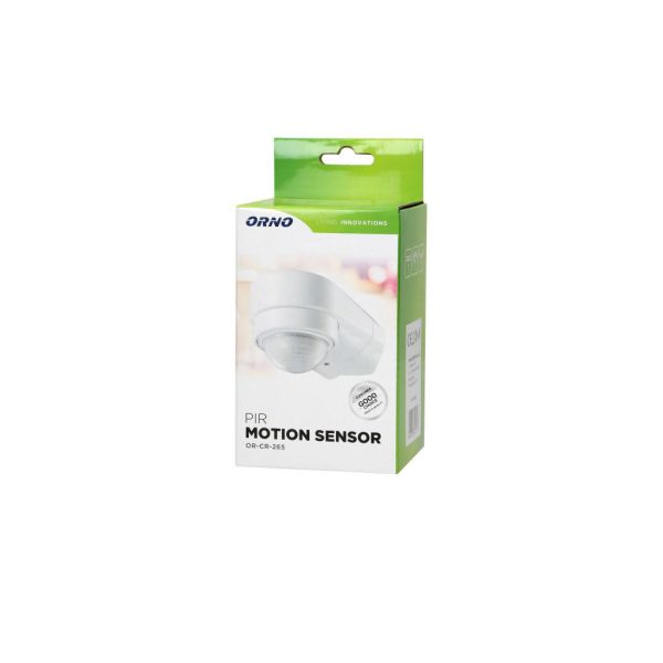 Επίτοιχος Ανιχνευτής Κίνησης Λευκός Orno 240° IP65 300W Led Με Ρύθμιση Lux& Χρόνου,Max10m - Image 2