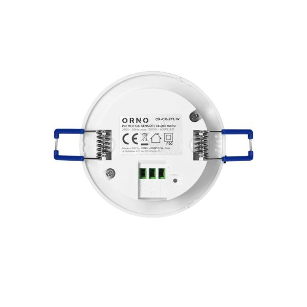Ανιχνευτής Κίνησης Οροφής Λευκός Orno 360° IP20 600W Led Με Ρύθμιση Lux& Χρόνου,Max8m,d8h2.1cm - Image 3