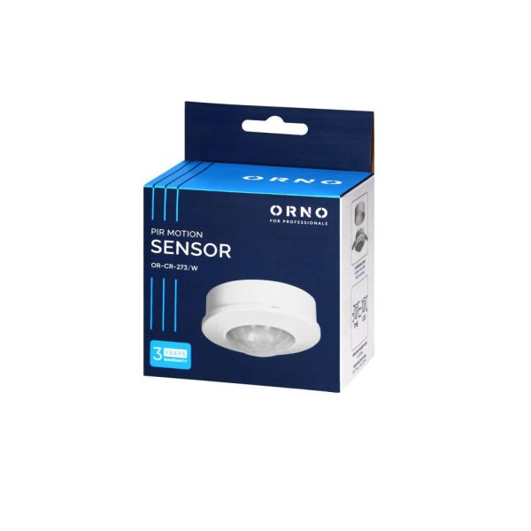Ανιχνευτής Κίνησης Οροφής Λευκός Orno 360° IP20 600W Led Με Ρύθμιση Lux& Χρόνου,Max8m,d8h2.1cm - Image 4