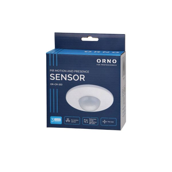 Ανιχνευτής Παρουσίας Οροφής Λευκός Orno 360° IP20 500WLed Με Ρύθμιση Lux&Χρόνου,3-20m,d12h5.1cm - Image 2