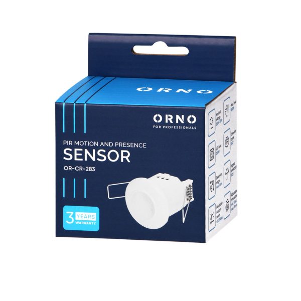Χωνευτός Ανιχνευτής Παρουσίας Mini Λευκός Orno 360° IP20 200WLed Με Ρύθμιση Lux&Χρόνου,3-6m,d5cm - Image 2