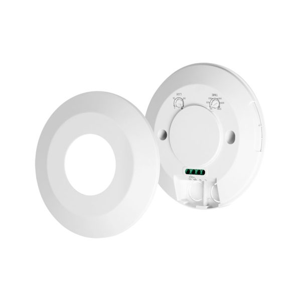 Presence Ceiling Sensor Ultrasonic White Orno 360° IP20 500WLed With Lux&Time Adjustment,6-9m,d11.5h2.5cm - Image 3