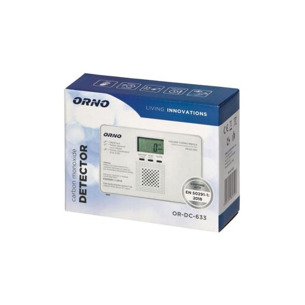 Carbon Monoxide Detector, Battery Operated 1x9V, White,Orno,85db,w12.4h8.2cm - Image 2