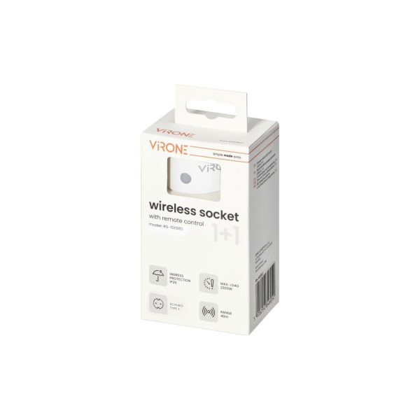Ασύρματος Mini Adaptor Σούκο Με Τηλεχειριστήριο 2300W 10A 433.92Mhz Virone - Image 2