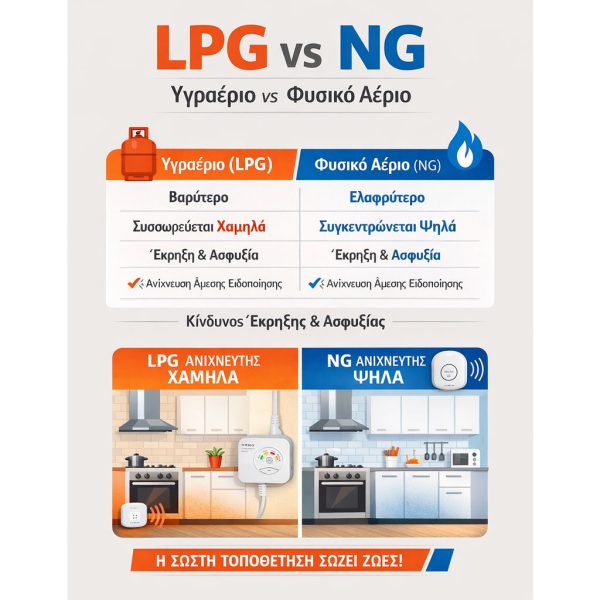 Επίτοιχος Αυτόνομος Ανιχνευτής Υγραερίου(LPG) Λευκός Orno,70db,w10.8h8.6d3.6cm IP20,Με Έξοδο Ρελέ - Image 6