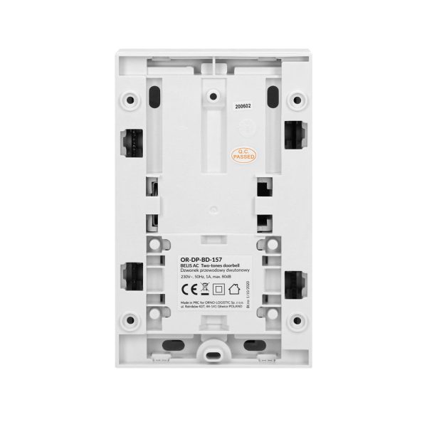 Doorbell 2 Tones(Ding-Dong) Electromechanical,White,Orno,80db,w10.6h17d5cm IP20 230V With Transformer 8V - Image 3