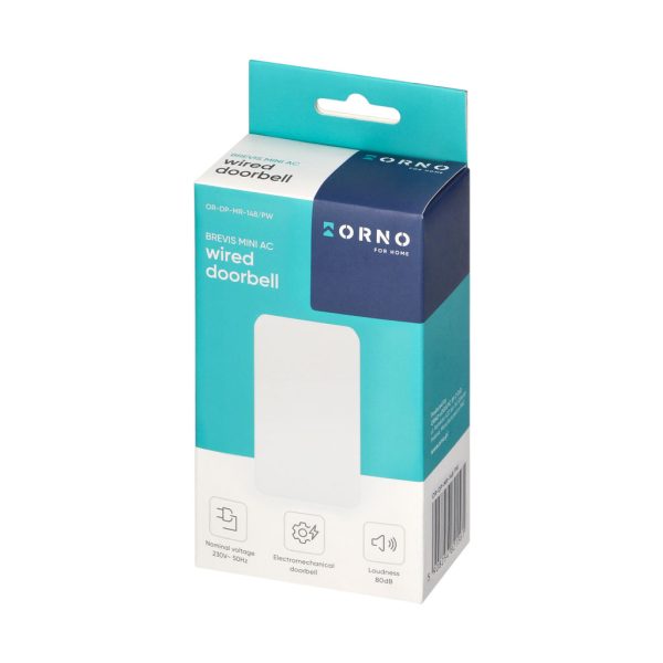 Mini Doorbell 2 Tones(Ding-Dong) Electromechanical,Pure White,Orno,80db,w7h12d3.8cm IP20 230V - Image 2