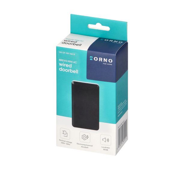 Mini Κουδούνι (Ding-Dong) Ηλεκτρομηχανικό,Μαύρο,Orno,80db,w7h12d3.8cm IP20 230V - Image 2