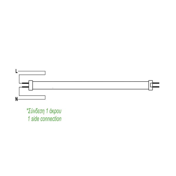 Λαμπτήρας Led Band Τ8 23W 150cm d2.7cm 3000K Ενός Άκρου AC165-265V 190° - Image 2