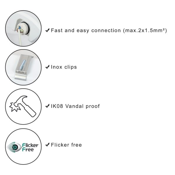 LED TRIPROOF FITTING 60W 4000K 120CM IP65 SINGLE CABLE GLAND - Image 2