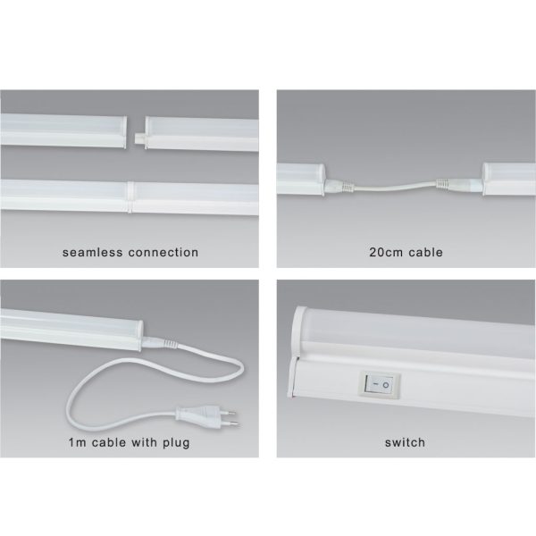 Φωτιστικό Τ5 Led Band 9W 3CCT 3000-4000-6000K 60cm Με Καλώδιο 18cm 180-265Volt - Image 2