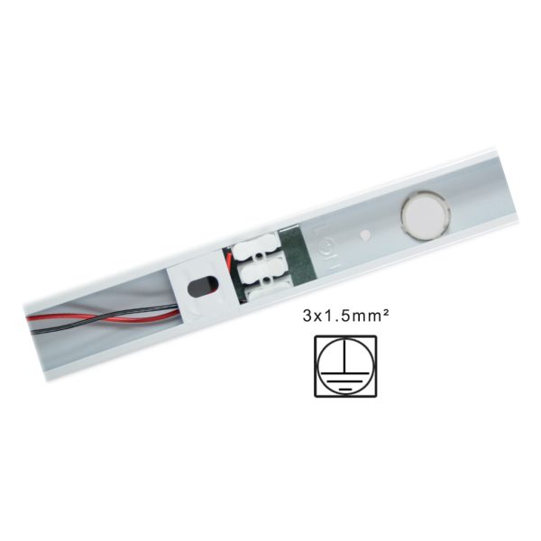 T8 FITTING ΟΝΕ SIDE 2X120cm WITH TERMINAL 3X1.5mm2 - Image 2