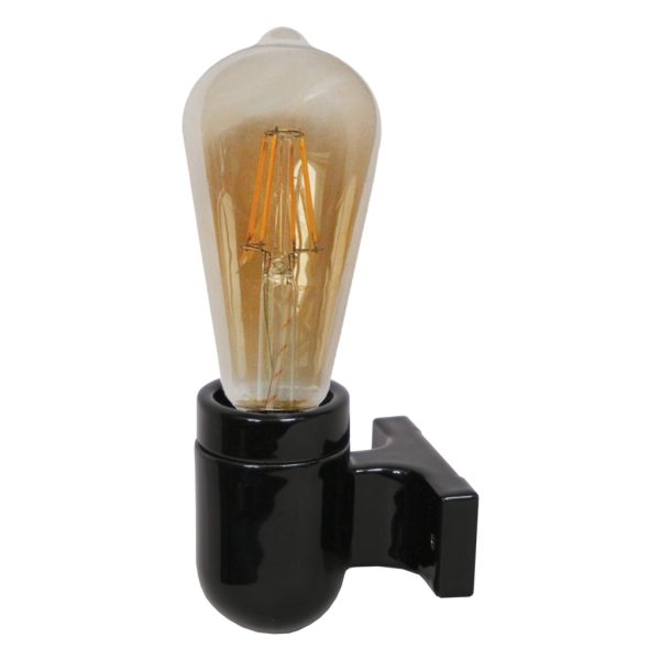 PORCELAIN WALL LIGHT DARK E27 BLACK - Image 2