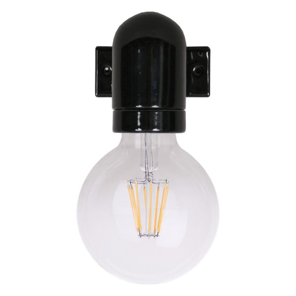 PORCELAIN WALL LIGHT DARK E27 BLACK - Image 3