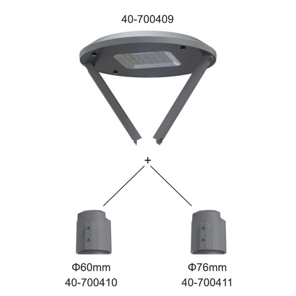 Φωτιστικό Κορυφής Ιστού Evo Band 100W 4000K IP65 Ανθρακί RAL7016 ≥10KV ST316 Βίδες 100-240VAC d50cm - Image 2