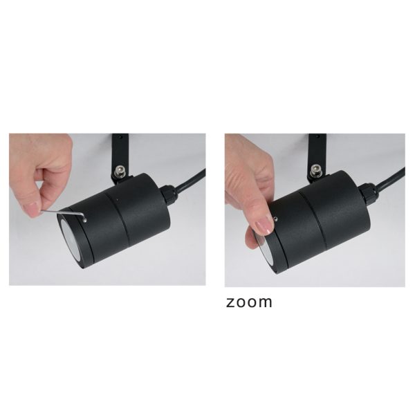 Projector Fabric-3 Led 9W 7-60° 3000Κ Black IP65 h10.8d6.2cm 20cm 3x0.75mm2 Cree Chip - Image 2